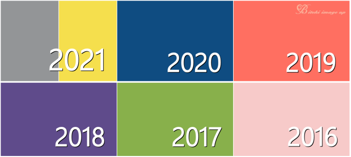 トレンドカラー2016年から2021年